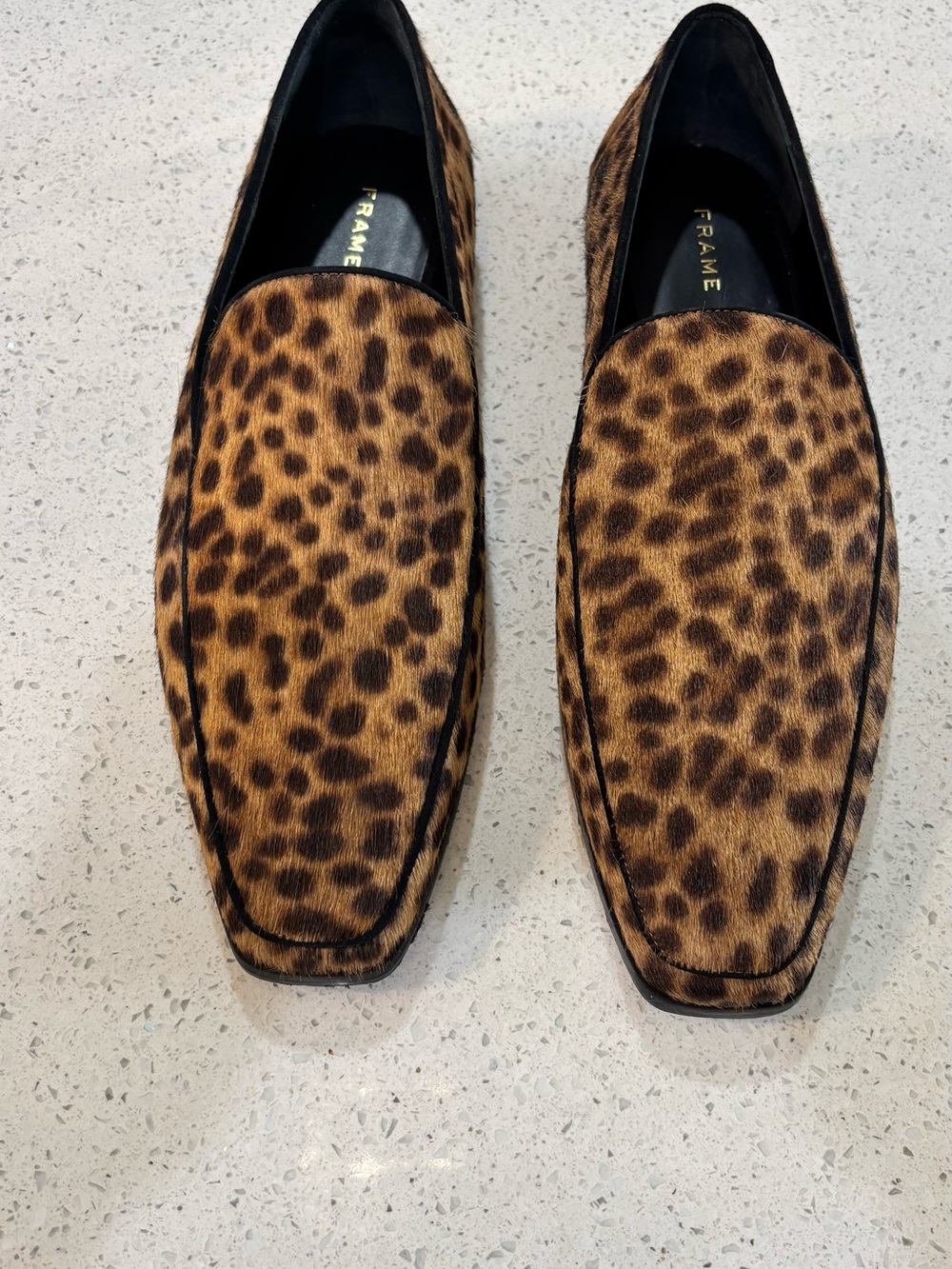 Frame Le Verona calf hair leather loafers.